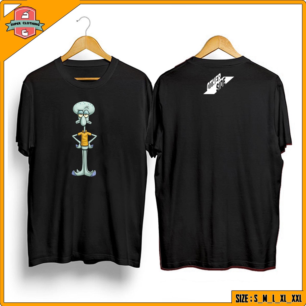 KAOS HAPPY SQUIDWARD OTHERSIDE - T-SHIRT SQUIDWARD HAPPY - BAJU KAOS OTHERSIDE SQUIDWARD - KAOS DIST