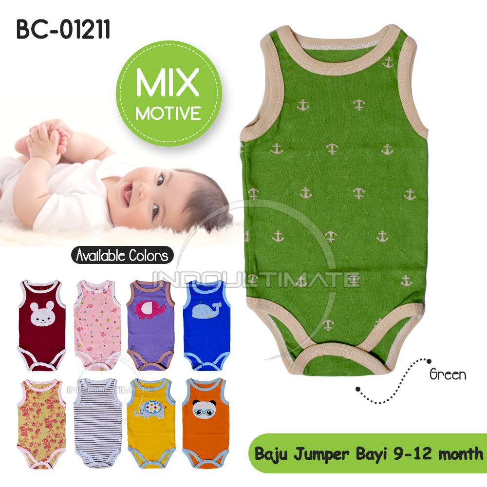 0-1th Jumper Jumsuit Jumpsuit Bayi Baru Lahir Perempuan Laki Laki Tanpa Lengan BC-01211 Baju Bayi