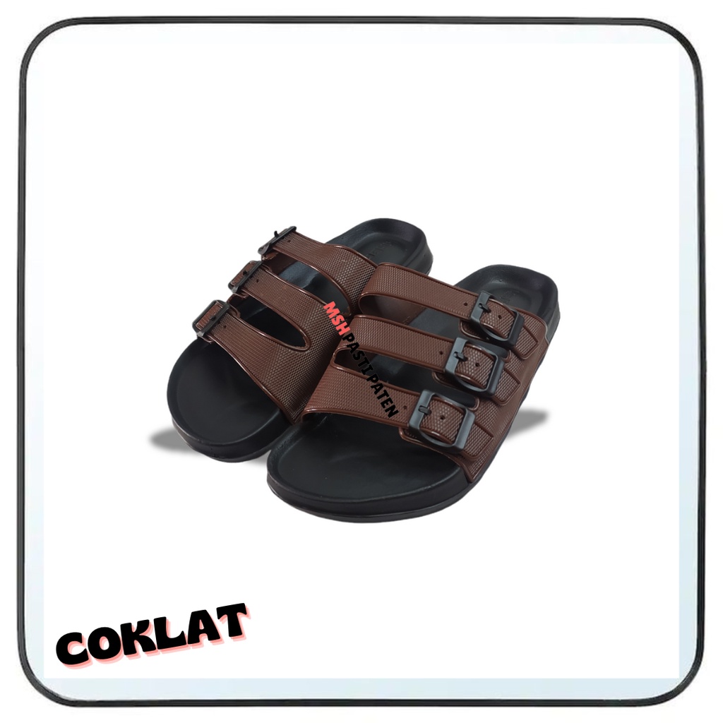 baru sandal selop murah pria sandal gesper sandal tali 3 kinbos ukuran 39-44