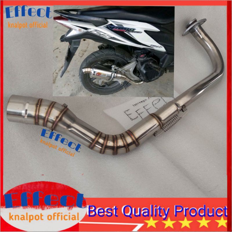 Pipa Leher knalpot Vario 125 150 New Led Kolong Leheran Vario 150 Old Inlet 50 full Stainless