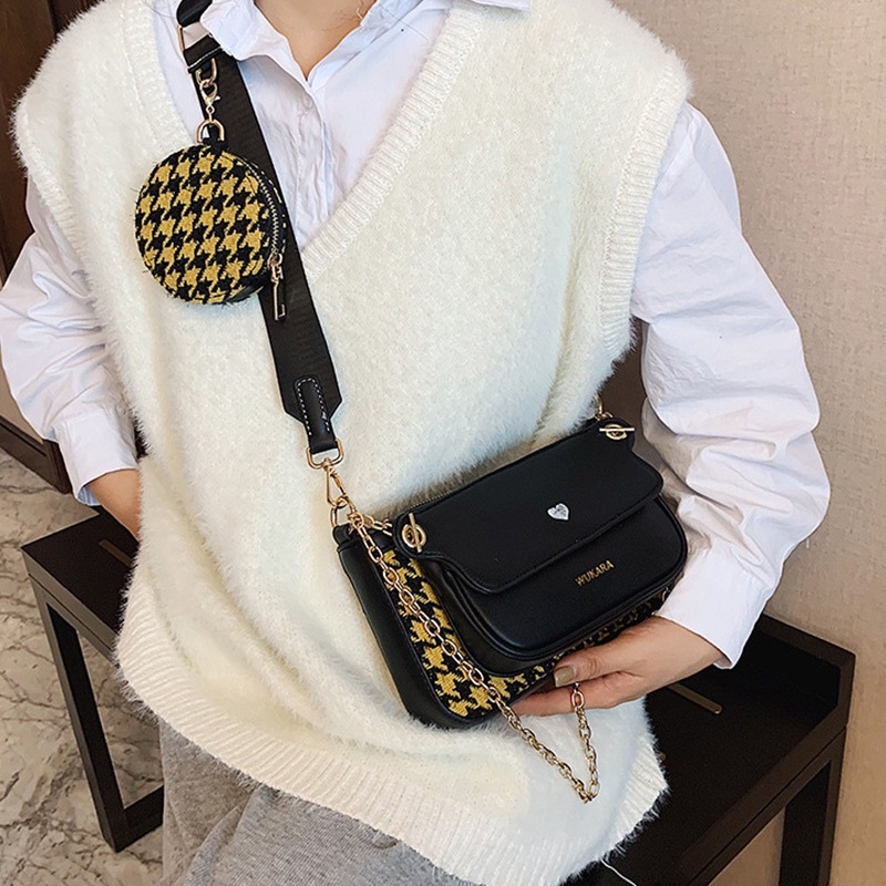 JIE LADIESBAG - 2 IN 1 FREE POUCH TAS IMPORT SELEMPANG HANDBAG RANTAI WANITA CEWEK KONDANGAN