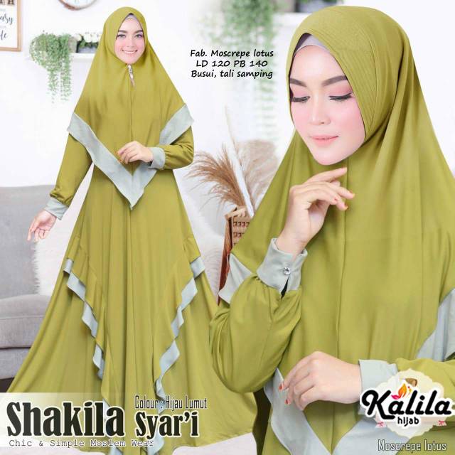 Shalika syari setelan gamis khimar rempel kekinian outfit kondangan Ld110 terbaru