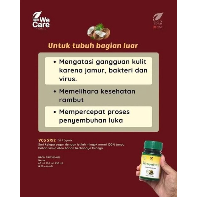 VCO SR12 Untuk Bayi VCO untuk ruam pada bayi VCO Oil Original BPOM