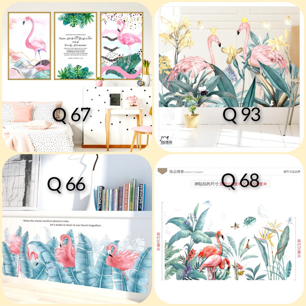 [GD] WALLSTICKER WALLSTIKER STIKER F1 FLAMINGO PINTU MANDI STICKER DINDING TEMBOK FLAMINGGO