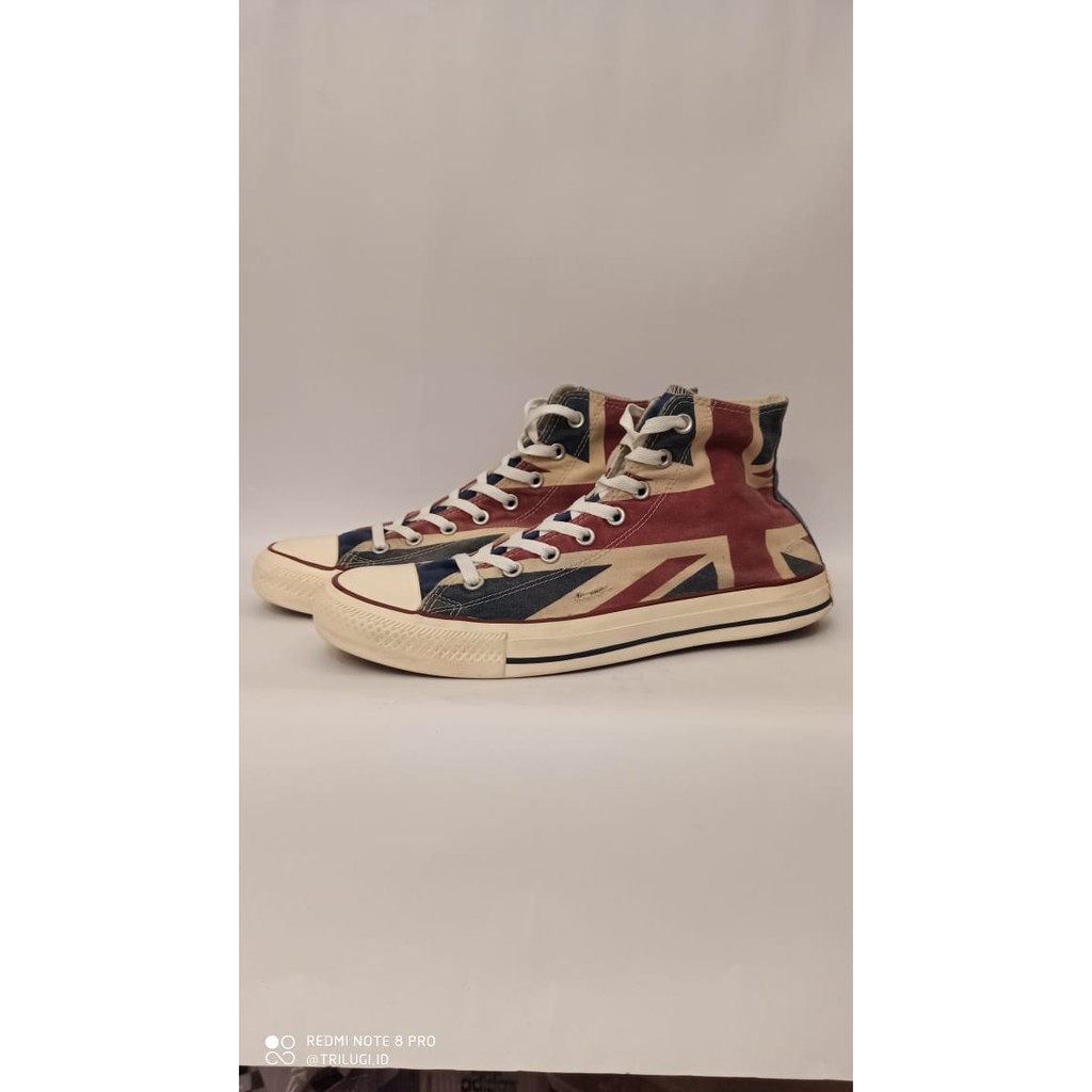 Converse All Star Dirty UK Flag 🇬🇧 Size: 45 Second Original