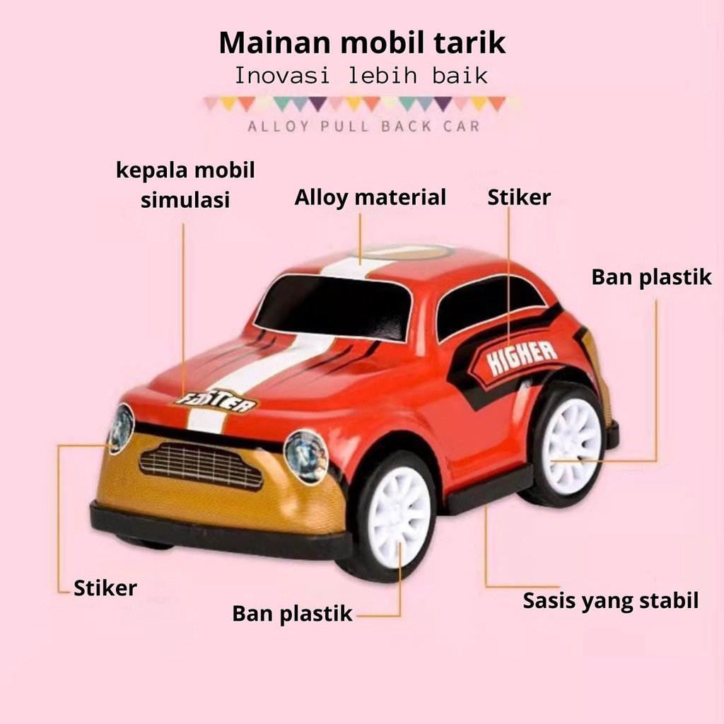 Mainan Anak Mobil Mini Pull Back Colorfull Racing Mini Car Kids