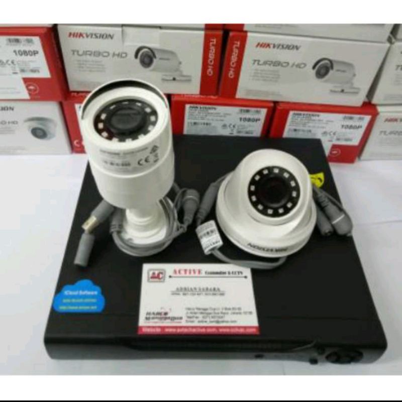 0PAKET CCTV HIKVISION 2 KAMERA 2MP 1080P FULL HD DV R