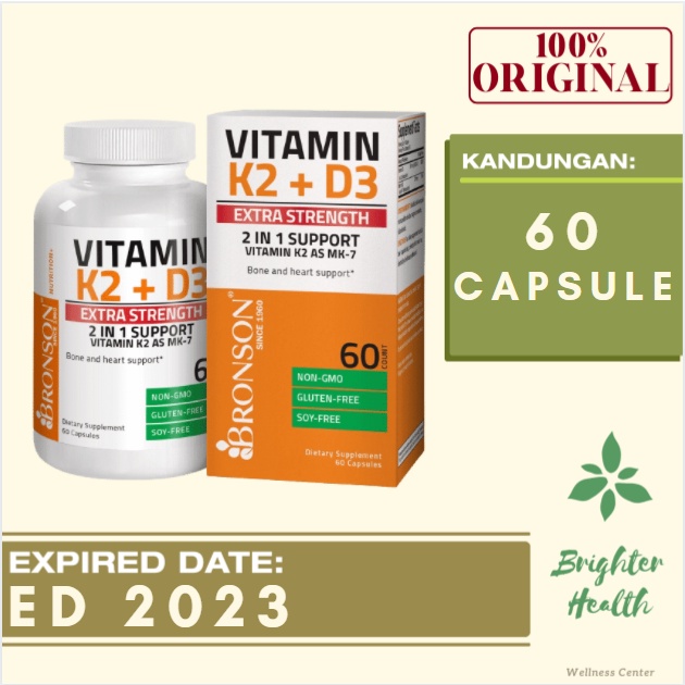 Bronson Vitamin K2 D3 Extra Strength D3 10000 IU 10.000 iu 60 Capsule