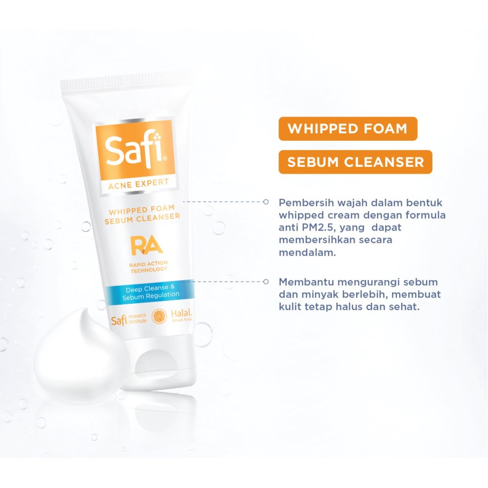 SAFI ACNE EXPERT WHIPPED FOAM SEBUM CLEANSER | RA (Rapid Action) / Facial Foam - 100gr