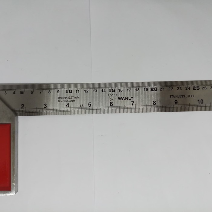 Siku Meter Penggaris Siku Tukang Besi Angle Square Steel tebal 12 inci