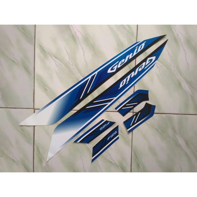 striping motor genio 2019-2020 Stiker list body honda genio 2019 2020 BIRU, HITAM