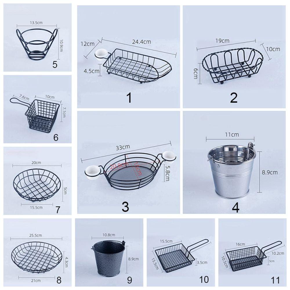 Nickolas1 French Fries Basket Stainless Steel Metal Wire Basket Potato Untuk Dapur Restoran Perlengkapan Pesta Dekorasi Meja Pajangan Keranjang Peralatan Makan