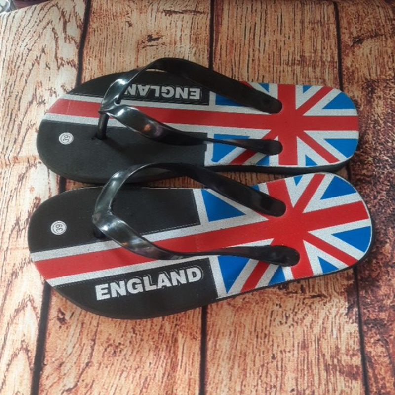 SANDAL JEPIT PRIA MOTIF ENGLAND