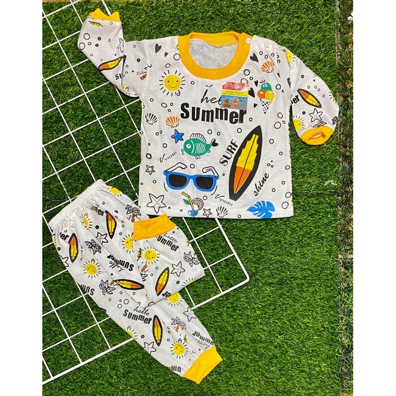 baju bayi summer setelan panjang 3-18bulan