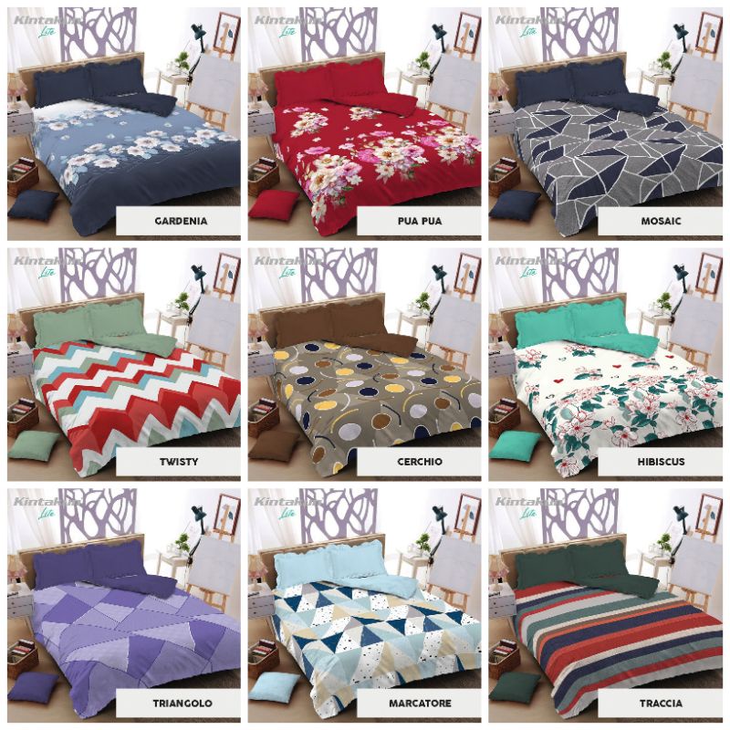 MOTIF BARU!!! Bedcover Kintakun LITE King Fitted Ukuran 180x200 cm Kualitas Premium