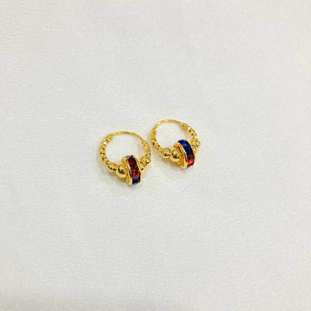 Anting Gipsi Pentol Warna 24 Karat Aksesoris Lapis Emas