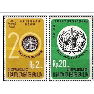 

Perangko Filateli 12146 Indonesia MNH 2v 01.04.1968 WHO