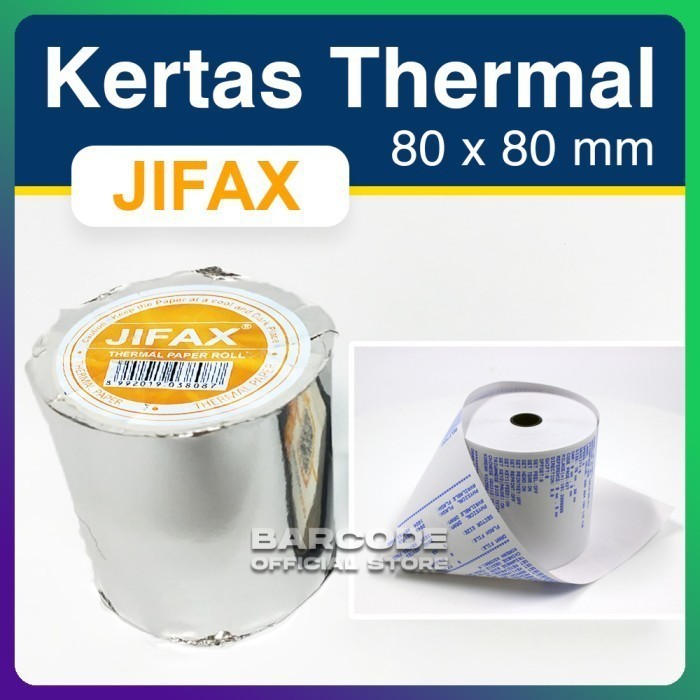 

Kertas Thermal Paper Struk Kasir JIFAX 80x80mm 80MM Hasil Cetak Biru