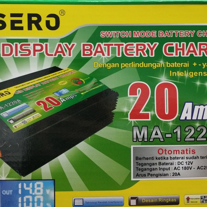 Battery Charger / Charger Aki 12V 20A LCD Visero (MA-1220A)