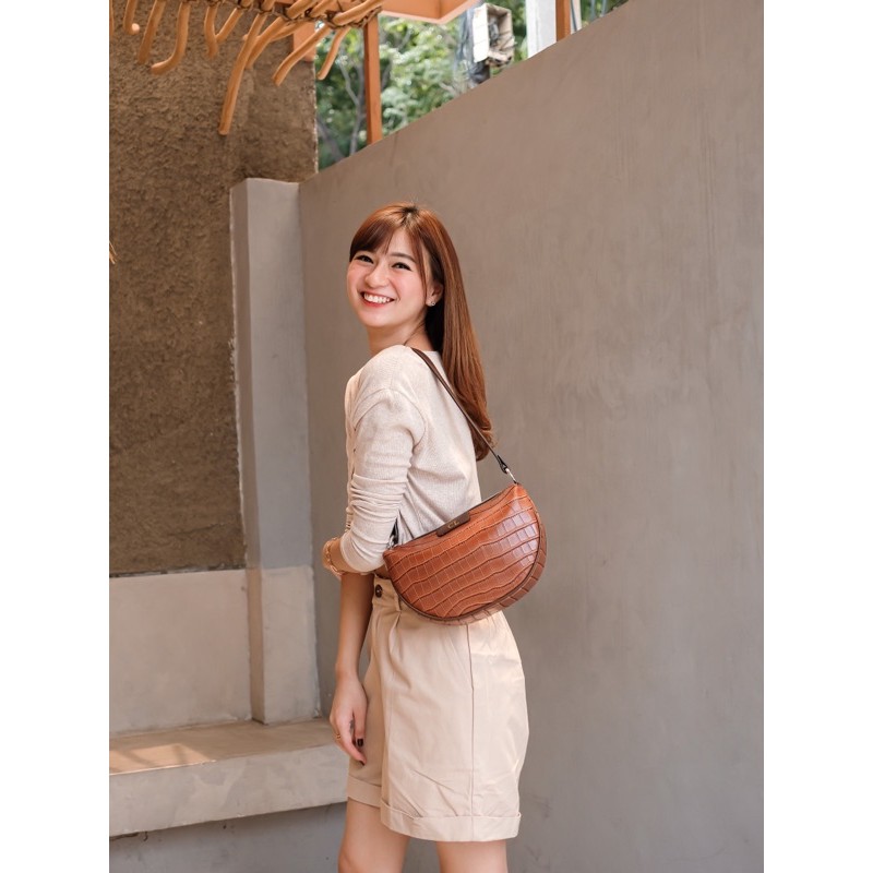 Nonataliashop - Josie Croco Tas Bahu / Baguette Bag (Free 2 Huruf)