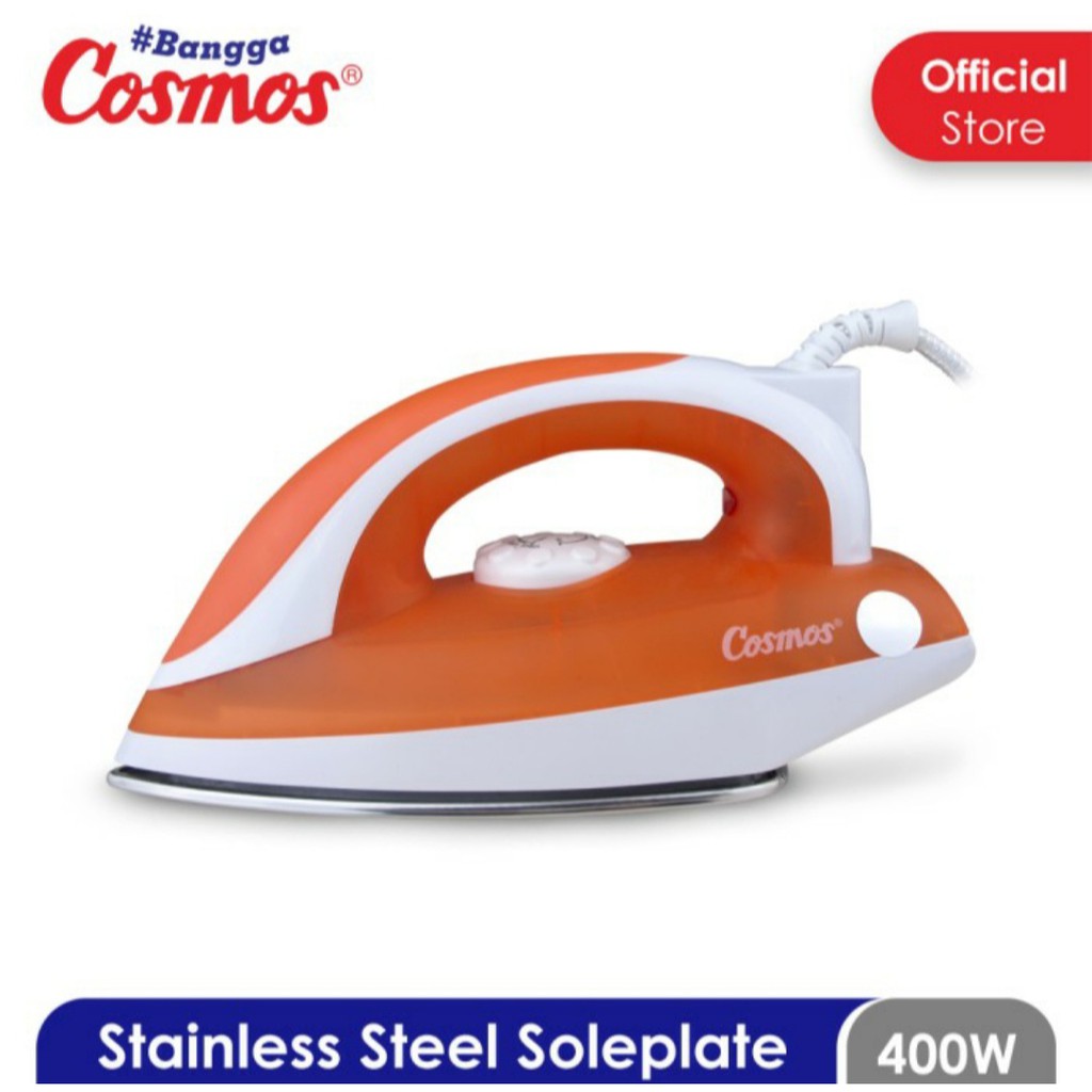 Setrika Cosmos CIS 418 Dry Iron Cosmos 418 Setrika Cosmos Stainless Steel Soleplate Setrika Orange