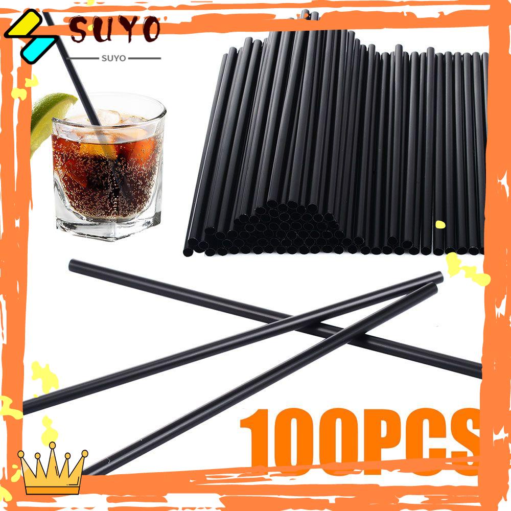 Suyo 100PCS Sedotan Minuman Teh / Cocktail Model Lurus