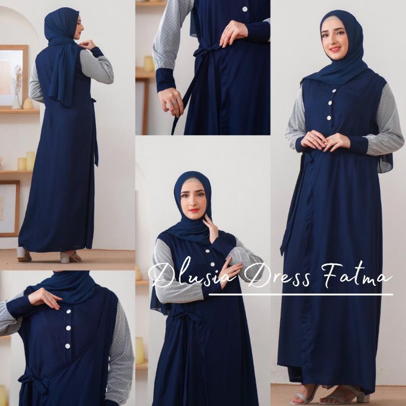 Daster arab DLUSIA FATMA Gamis Rayon Maxi Dress Super klok