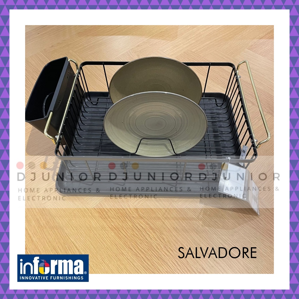 INFORMA - SALVADORE SALVANORE RAK CUCIAN PIRING DISH RACK WITH BRUSH TRAY