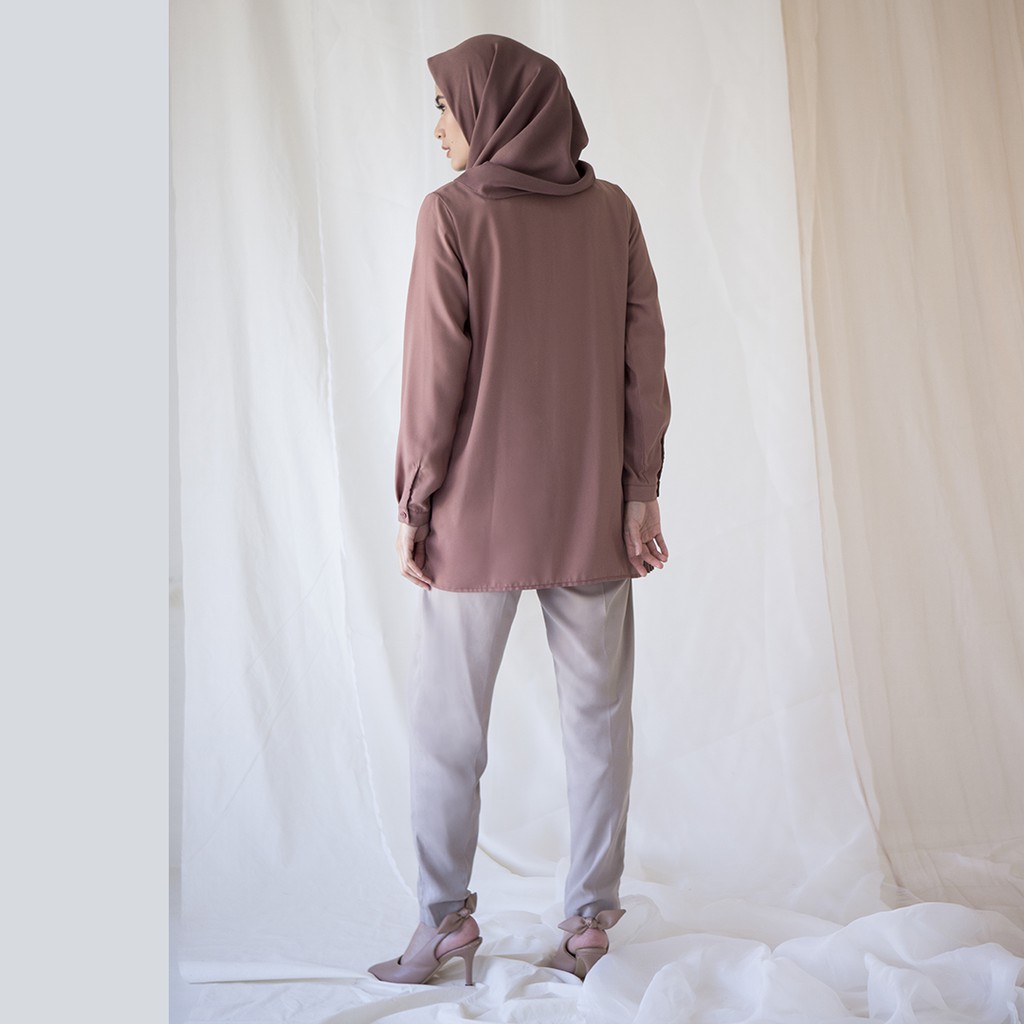 Tiras by Aska Label - Atasan plisket busui friendly Warna Mauve, Taupe, Black