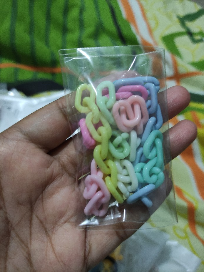 50pcs / Pak Gesper Konektor Rantai Bahan Akrilik Ukuran 9x14mm