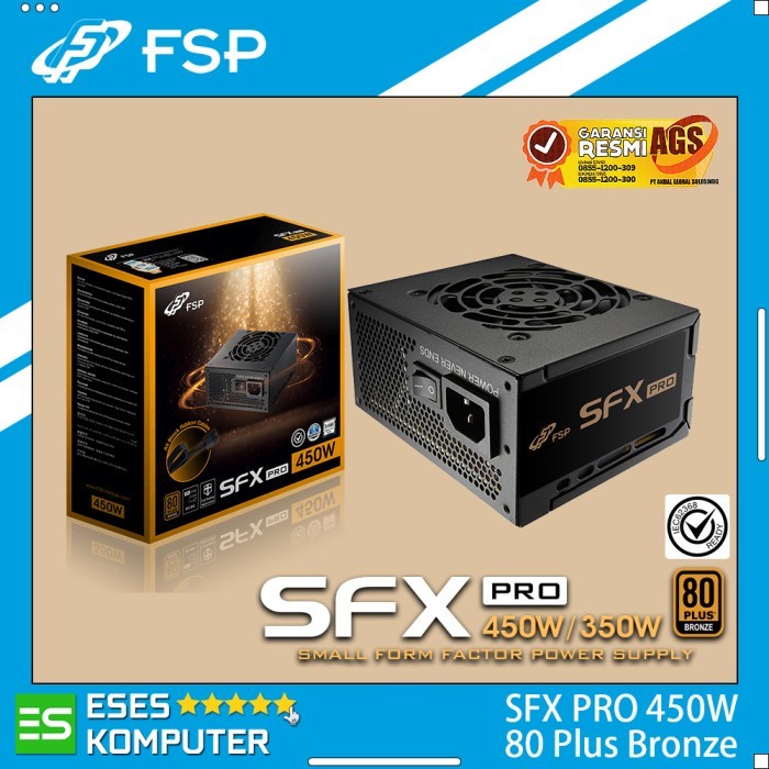 PSU FSP SFX PRO 450W 80 Plus Bronze | SFF Mini ITX Power Supply