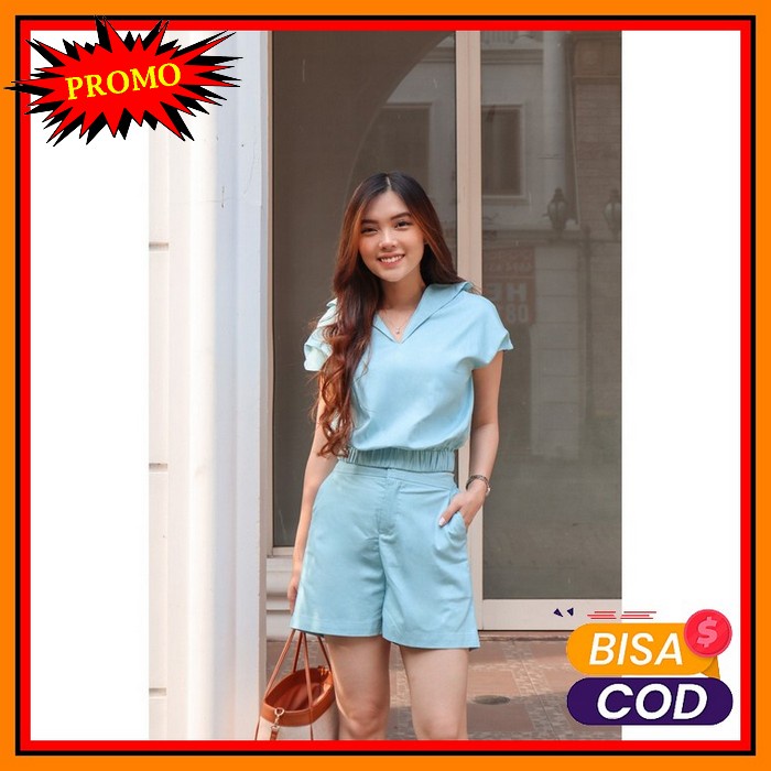 Baju Stelan Wanita Terbaru 2021 Kekinian Setelan Import Premium B LV440 Cottonbells Casual Jumpsuit