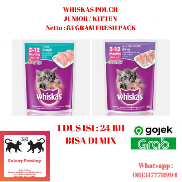 

WHISKAS JUNIOR 1 DUS ( 85 GR X 24 PCS )