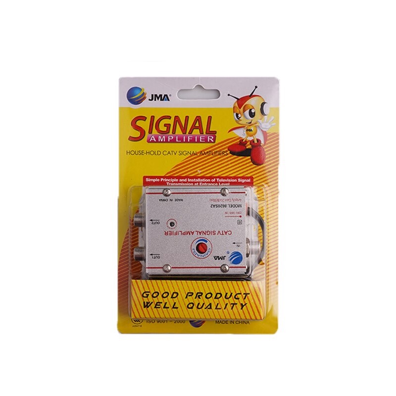 Alat Penguat Sinyal Antena TV CATV Amplifier Signal Booster 2 Way 1 in 2 Out - 8620SA2 - Silver