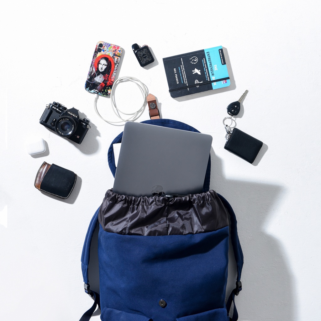 FLOCK Modest Travel Backpack - Water Resistant - Blue Navy