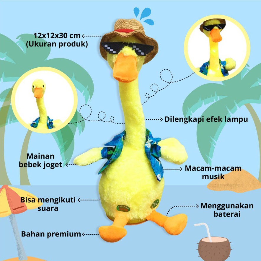 ( BISA COD )Mainan Boneka Joget/ Dancing Duck/ BebeK Joget/ Bebek Musik