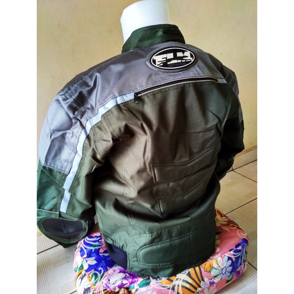Jaket Protektor Motor Touring FLM (HIJAU ARMY BIKERS) NEW MODEL,Keren