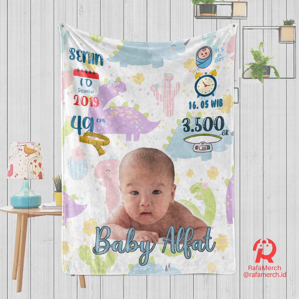 Selimut foto anak  | Selimut bayi | Selimut Custom - New Baby Born Gift - Selimut kado