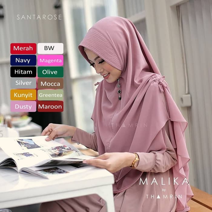 Hijab Jilbab Instan Khimar Malika Syari 2 Layer