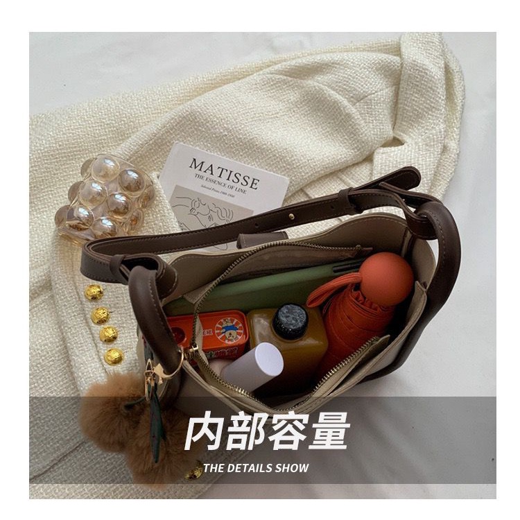 BJ15376 - BLACK/COFFEE/KHAKI - TAS WANITA FASHION IMPORT MODIS ELEGAN TERMURAH TERLARIS TERBARU BAGSTORE JAKARTA TAS BATAM EL5376 MIRIP ZC2838