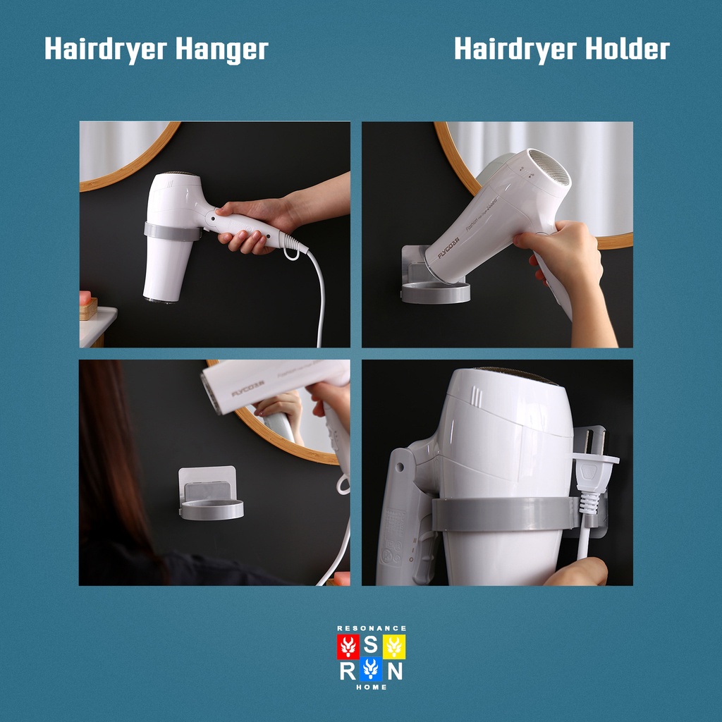 Gantungan Hairdryer Rak Holder Pengering Rambut Resonance Home