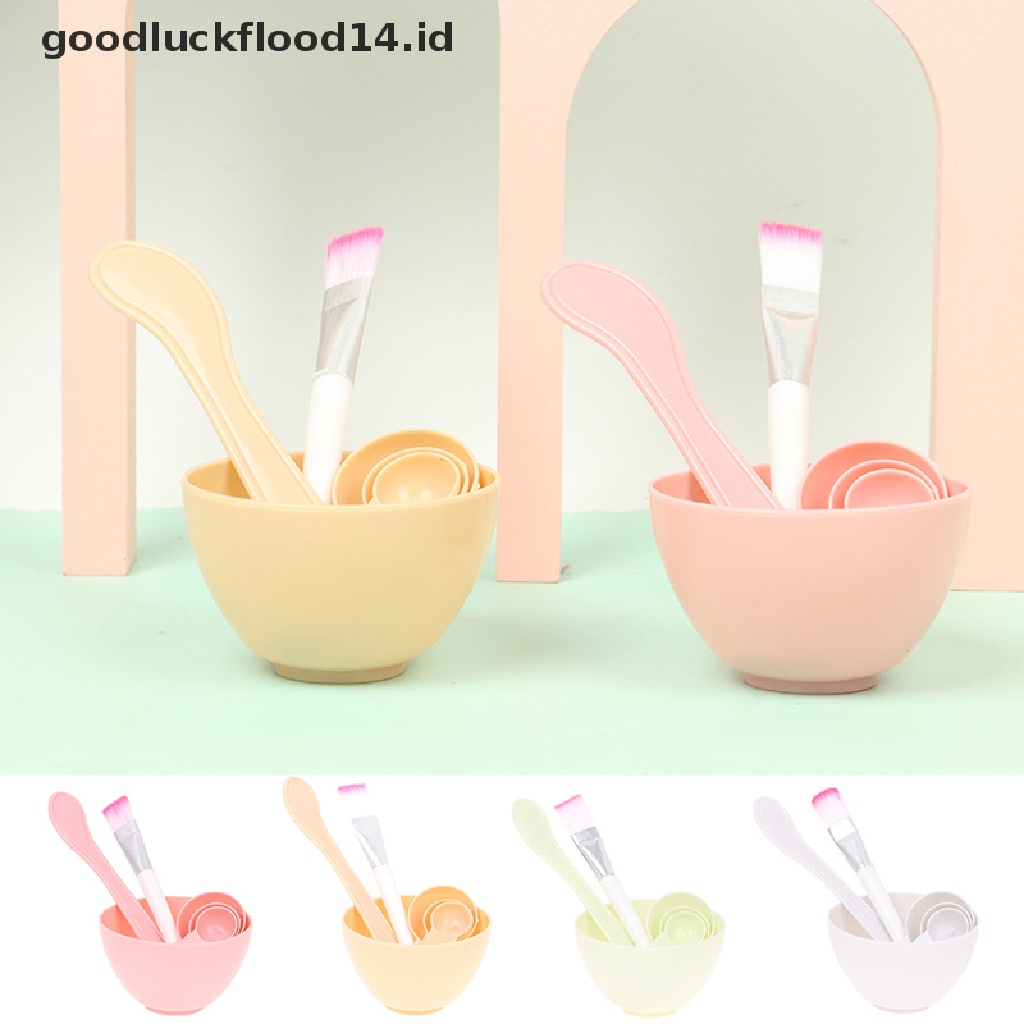 [OOID] 4pcs Facial Brush Mask Bowl Spoon Set Mask Brush Bar DIY Beauty Tool Mixing Tool ID