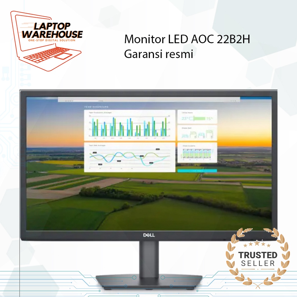 Monitor LED Dell E2222H 21,5" FHD 60Hz VGA DP resmi