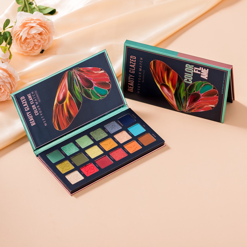 Beauty Glazed Flame Eyeshadow 18 Color Eyeshadow Matte Beauty Glazed Eyeshadow Glitter Beauty Glazed Eyeshadow Pallete Beauty Glazed Eyeshadow Palet Beauty Glazed