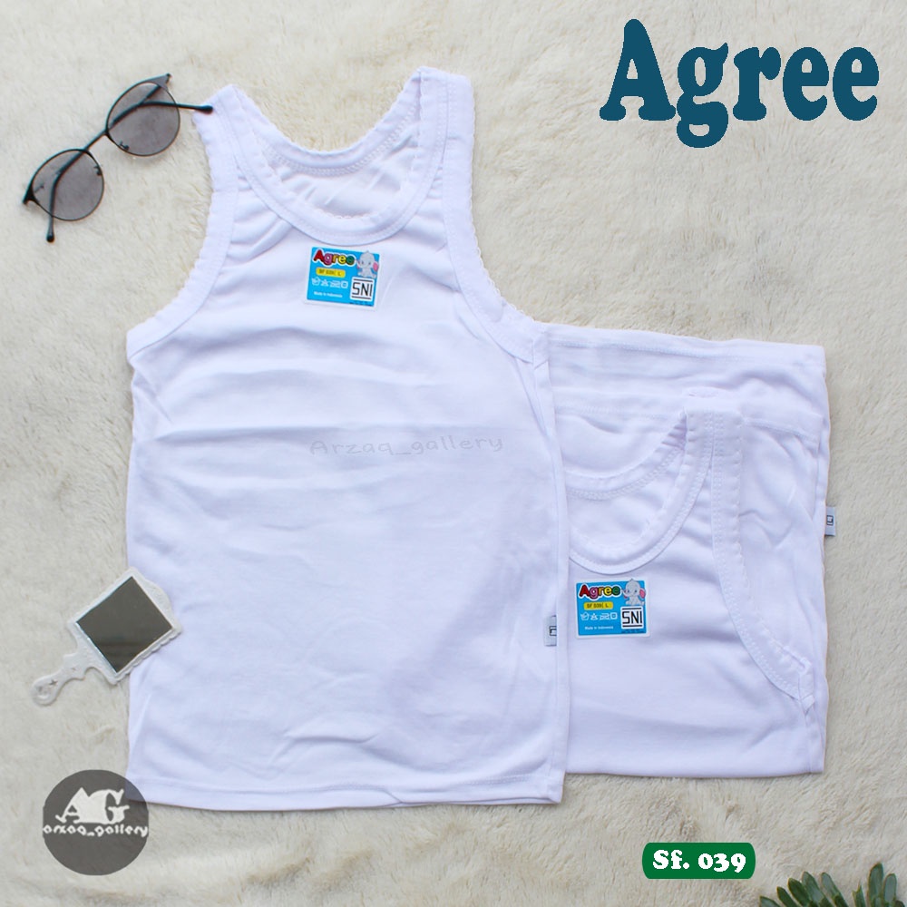 3 Pcs - Singlet Agree SF 039  Kaos dalam anak  6 - 12 Tahunan  kaos dalam anak pakaian dalam | Singlet Anak | Kaos Dalam ANAK | Agree Kids