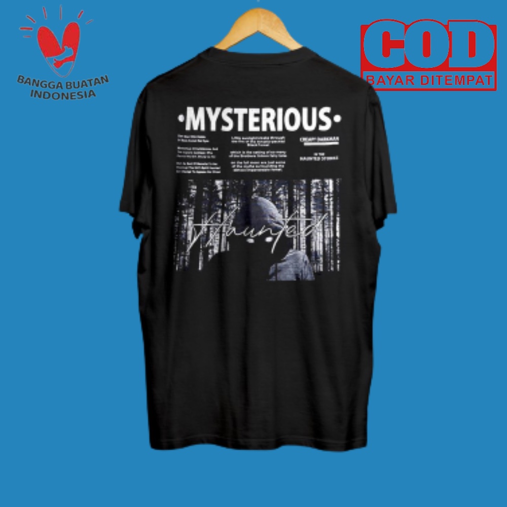 baju peria cowo kaos pria cowok mysterious sablon belakang