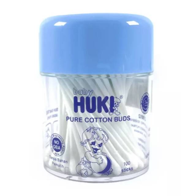 Baby Huki Cotton buds Pot dewasa 100 stick