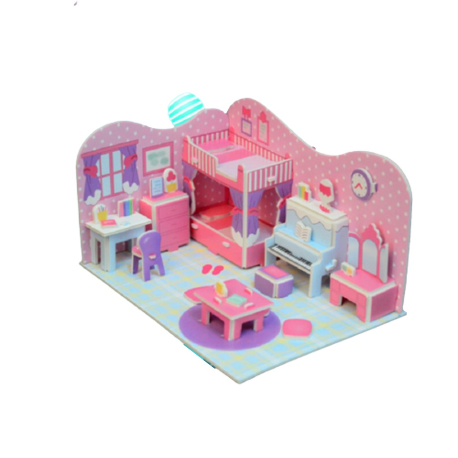 Mini Puzzle 3D | Bedroom | Puzzle Ruang Kamar Tidur  - 1690-56