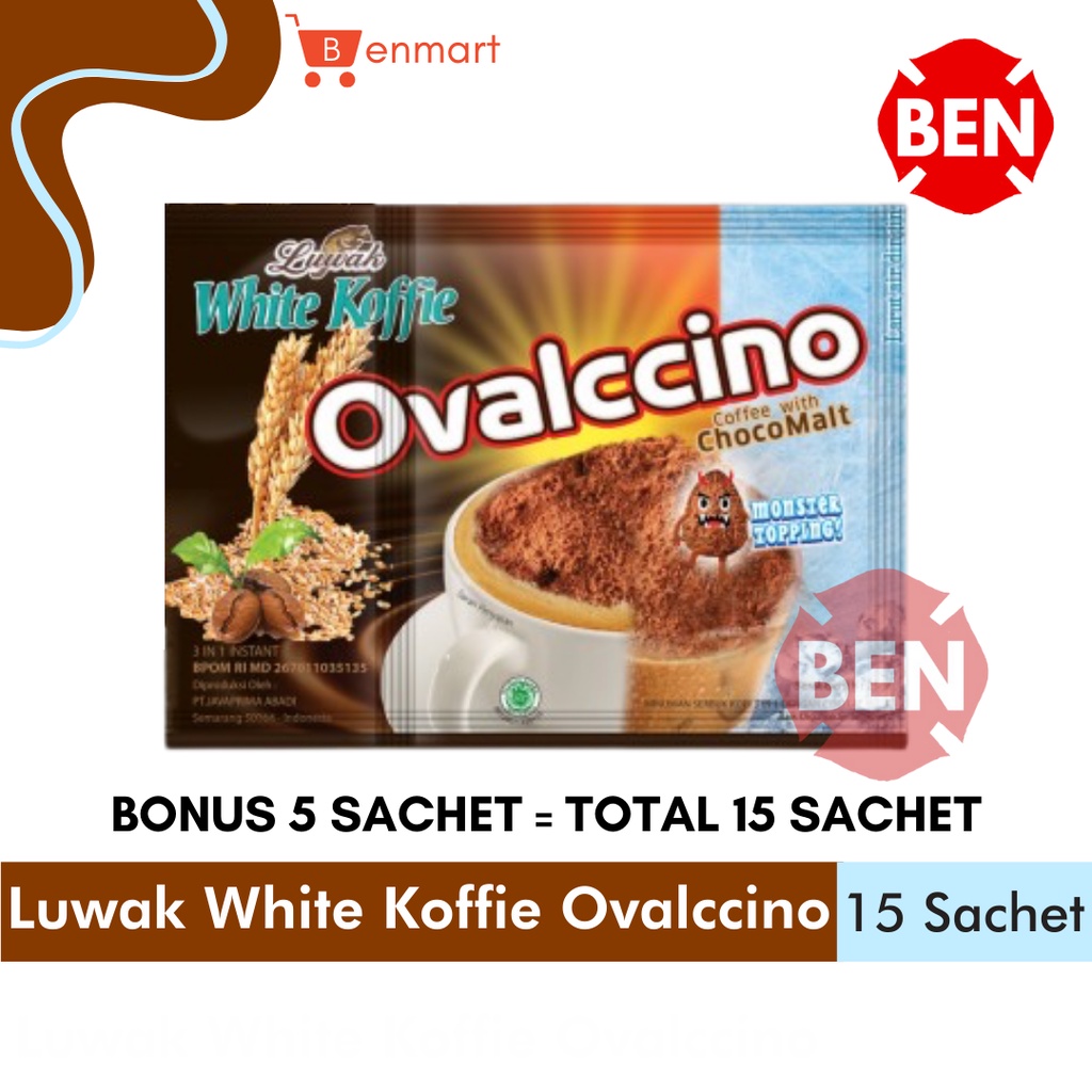 

Luwak White Koffie OVALCCINO 1 Renceng 10 Sachet Kopi Ovalcino Choco