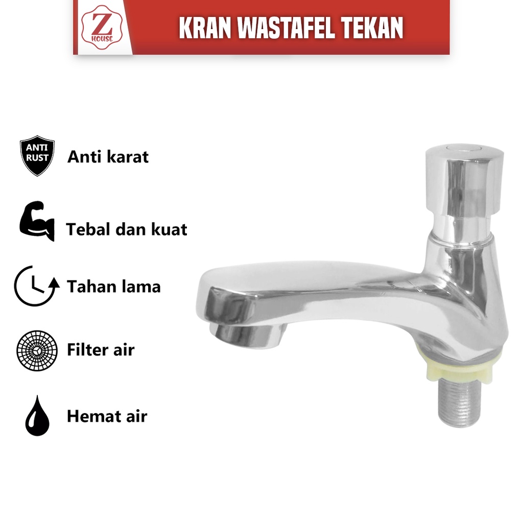 Kran Wastafel Push On/Keran Wastafel Tekan On-Off/Kran Wastafel Automatic/Kran Wastafel Murah